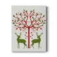 Christmas Des - Deer and Heart Tree, On Cream Premium Gallery Wrapped Canvas - Ready to Hang