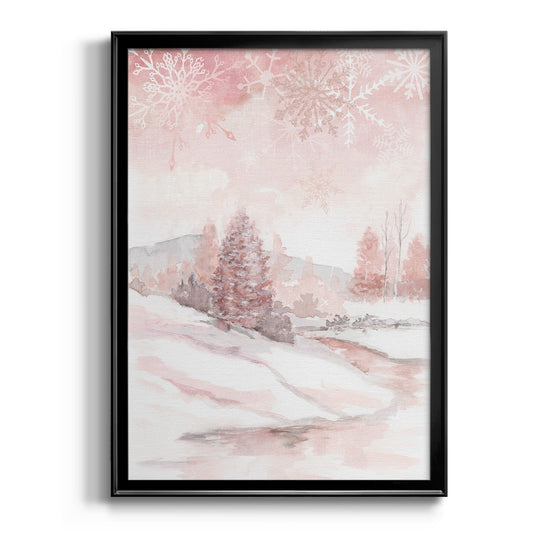 Blush Winter - Modern Framed Canvas Print