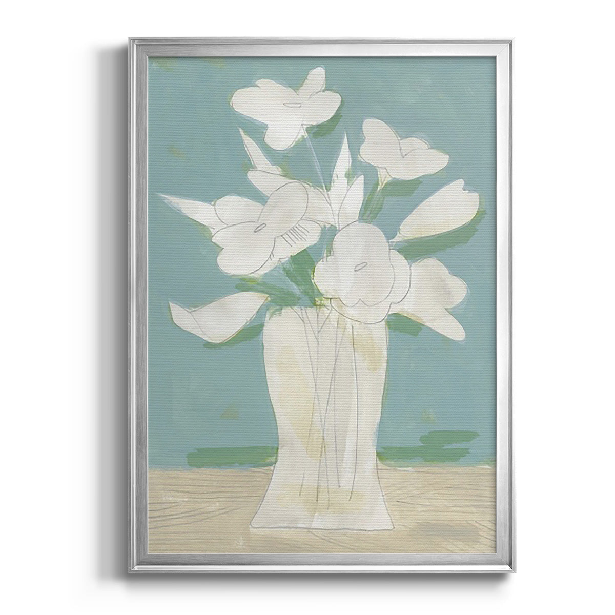 Muted Spring Arrangement I - Modern Framed Canvas Print