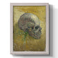 Profile skull study artwork by Vincent van Gogh printed on canvas in an ornate champagne frame with a vertical orientation.
