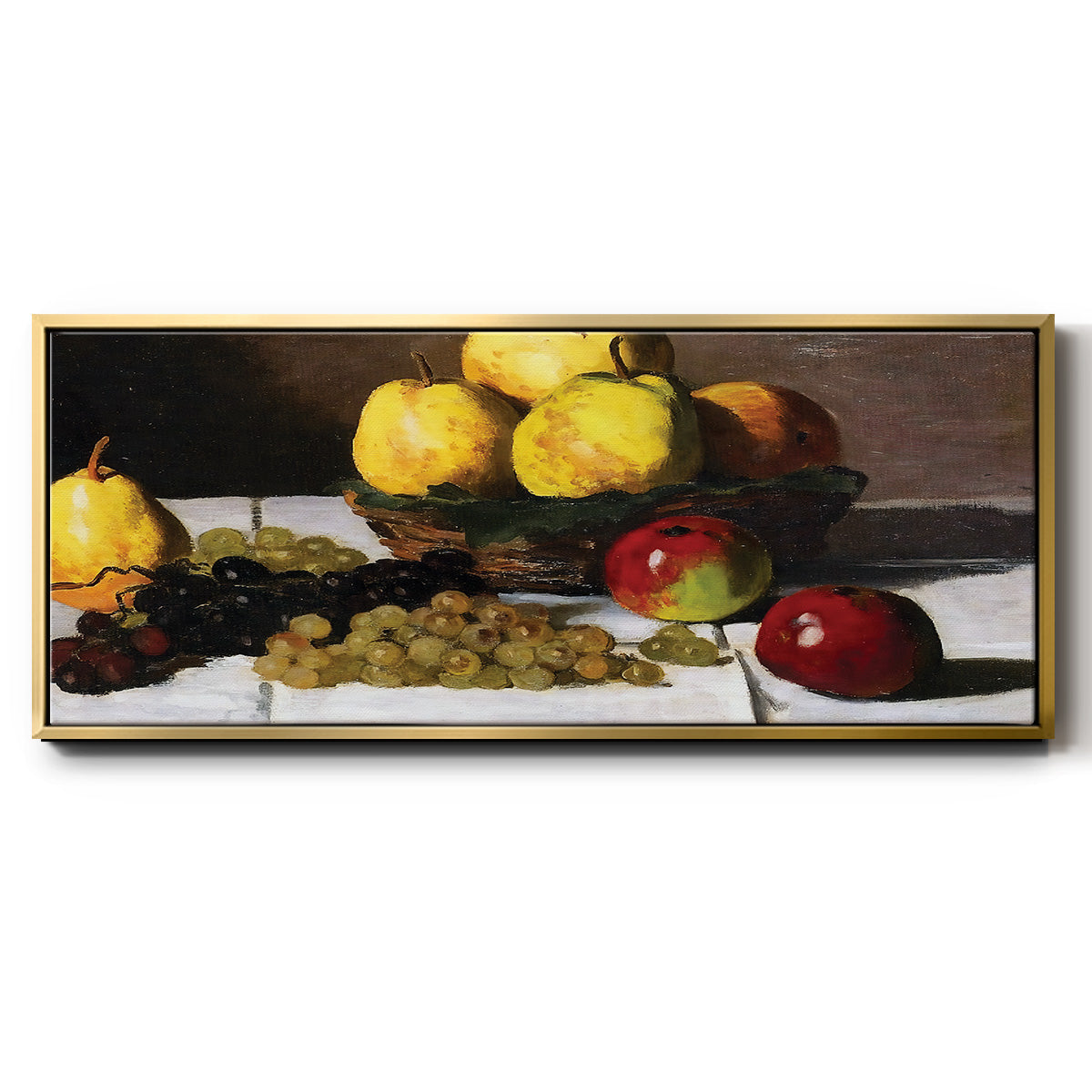 Still Life with Pears and Grapes, 1867 - Floater Framed Canvas Print