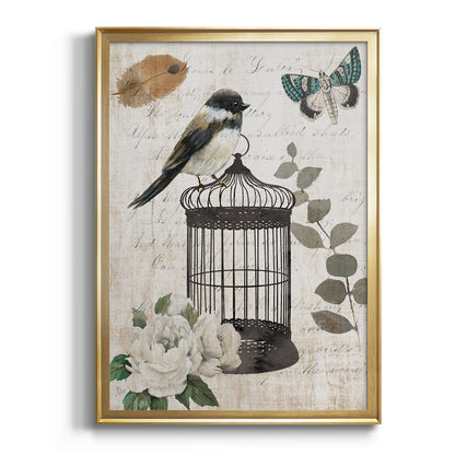 Vintage Menagerie I - Modern Framed Canvas Print