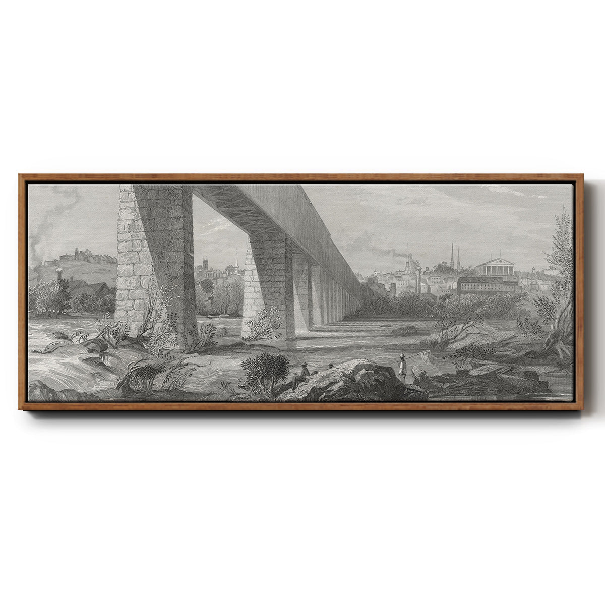 Richmond from the James - Floater Framed Canvas Print