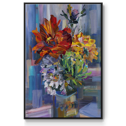 Modern Bouquet - Floater Framed Canvas Print