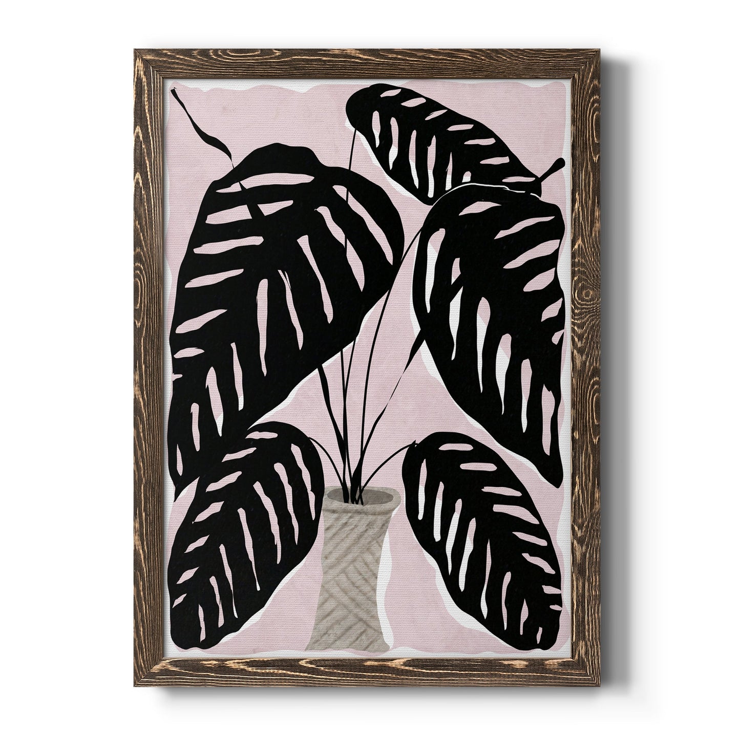 Potted Plant I - Barnwood Framed Canvas Print