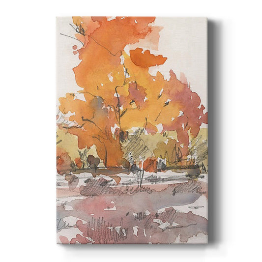 Watercolor Treeline Sketch II Premium Gallery Wrapped Canvas - Ready to Hang