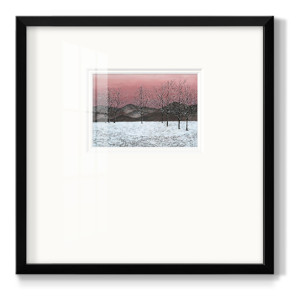 Sunset Snowfall II - Double Matboard Framed Print