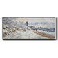 The Road to Vétheuil, Snow Effect, 1879 - Floater Framed Canvas Print