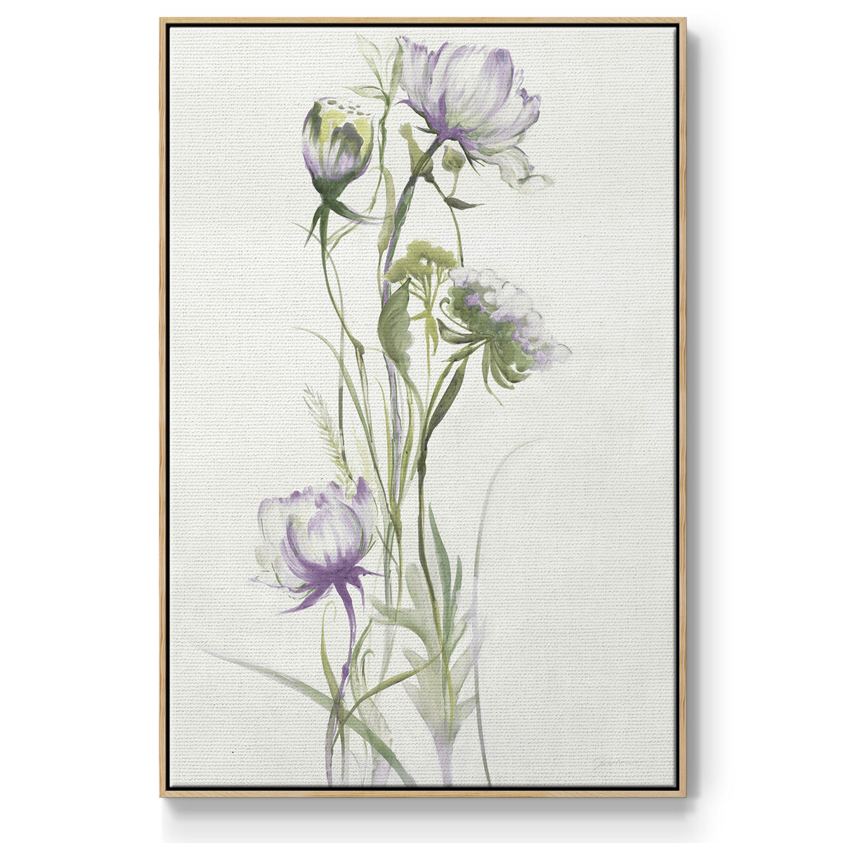 Late Summer Wildflowers I V30 - Framed Premium Gallery Wrapped Canvas L Frame - Ready to Hang