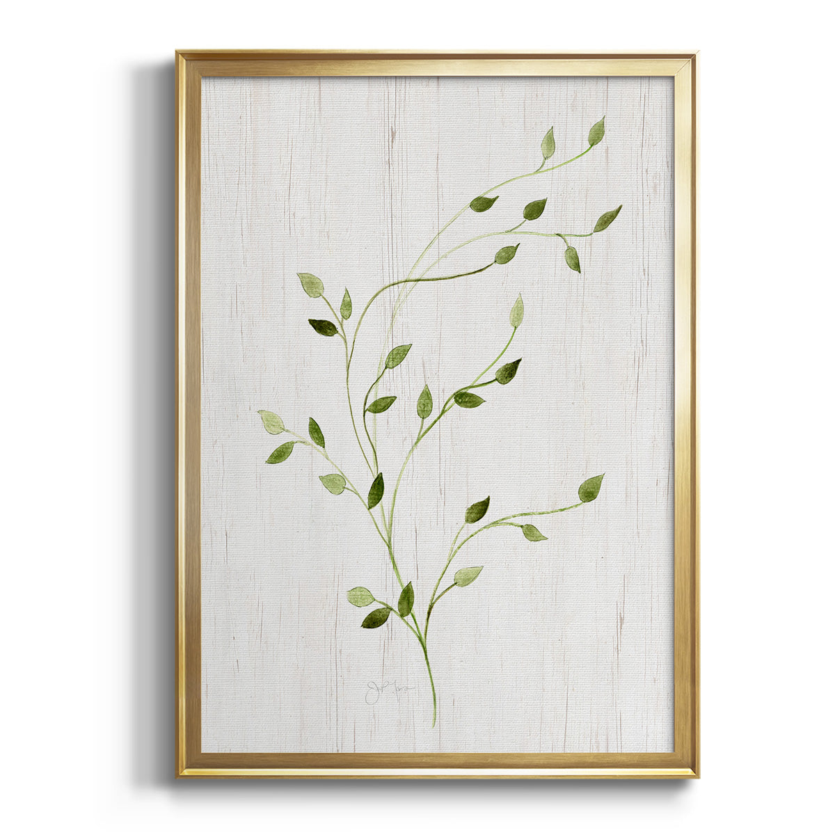 Windblown Leaves I - Modern Framed Canvas Print