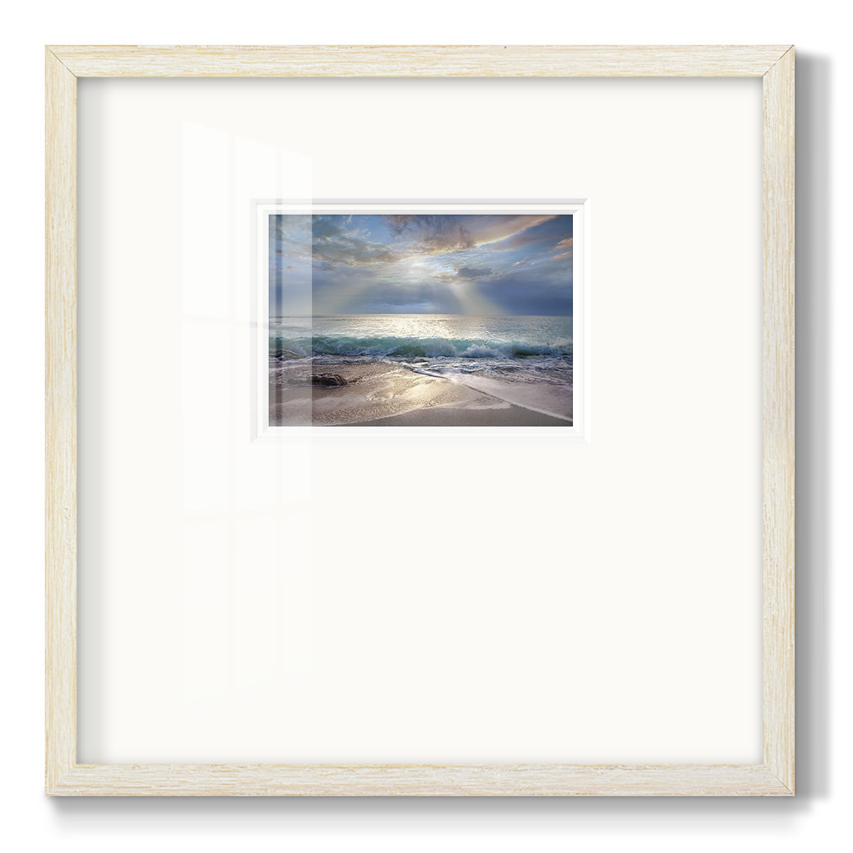 Aqua Blue Morning Premium Framed Print Double Matboard