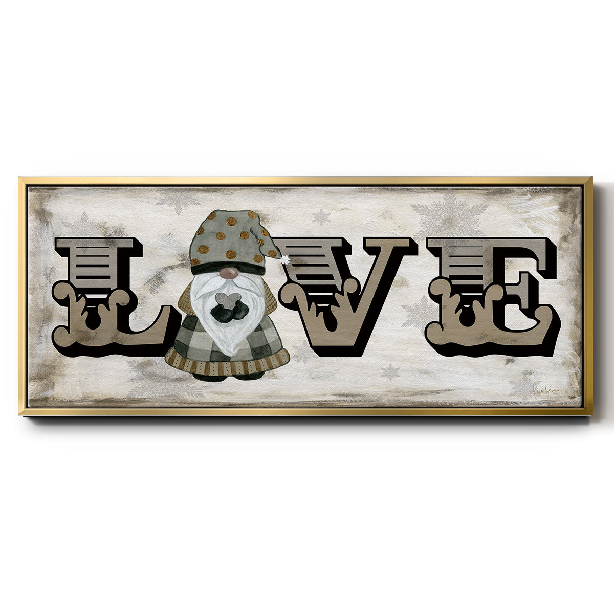 Winter Wonderland Friend Love - Floater Framed Canvas Print