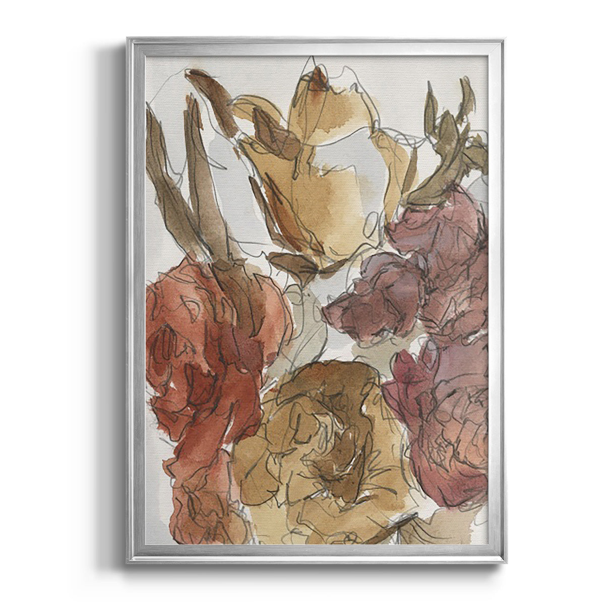 Cropped Floral Arrangement I - Modern Framed Canvas Print