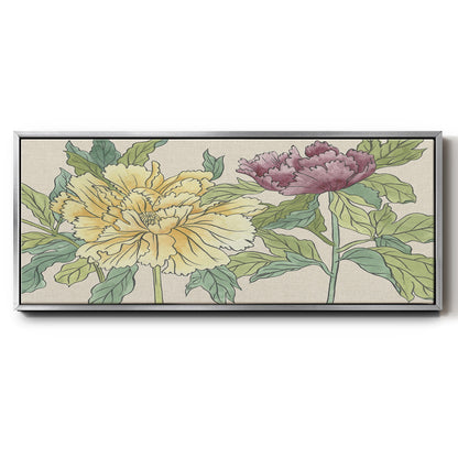Peony Blooms II - Floater Framed Canvas Print