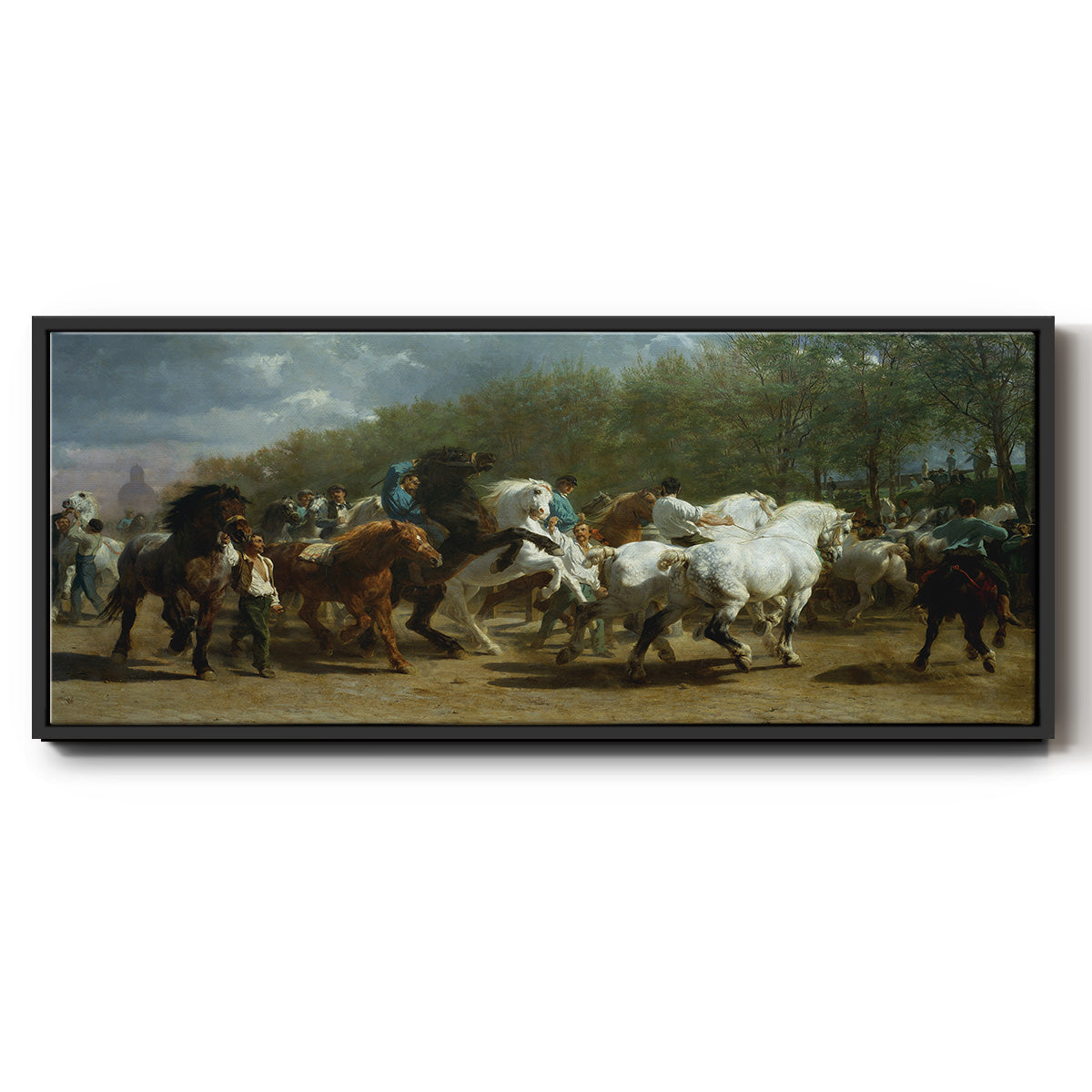 The Horse Fair - Floater Framed Canvas Print