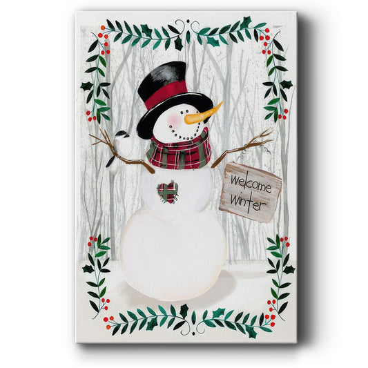 Folk Snowman Forest I - Canvas Art Print