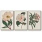 Pink Floral Mix VI - Framed Premium Gallery Wrapped Canvas L Frame 3 Piece Set - Ready to Hang