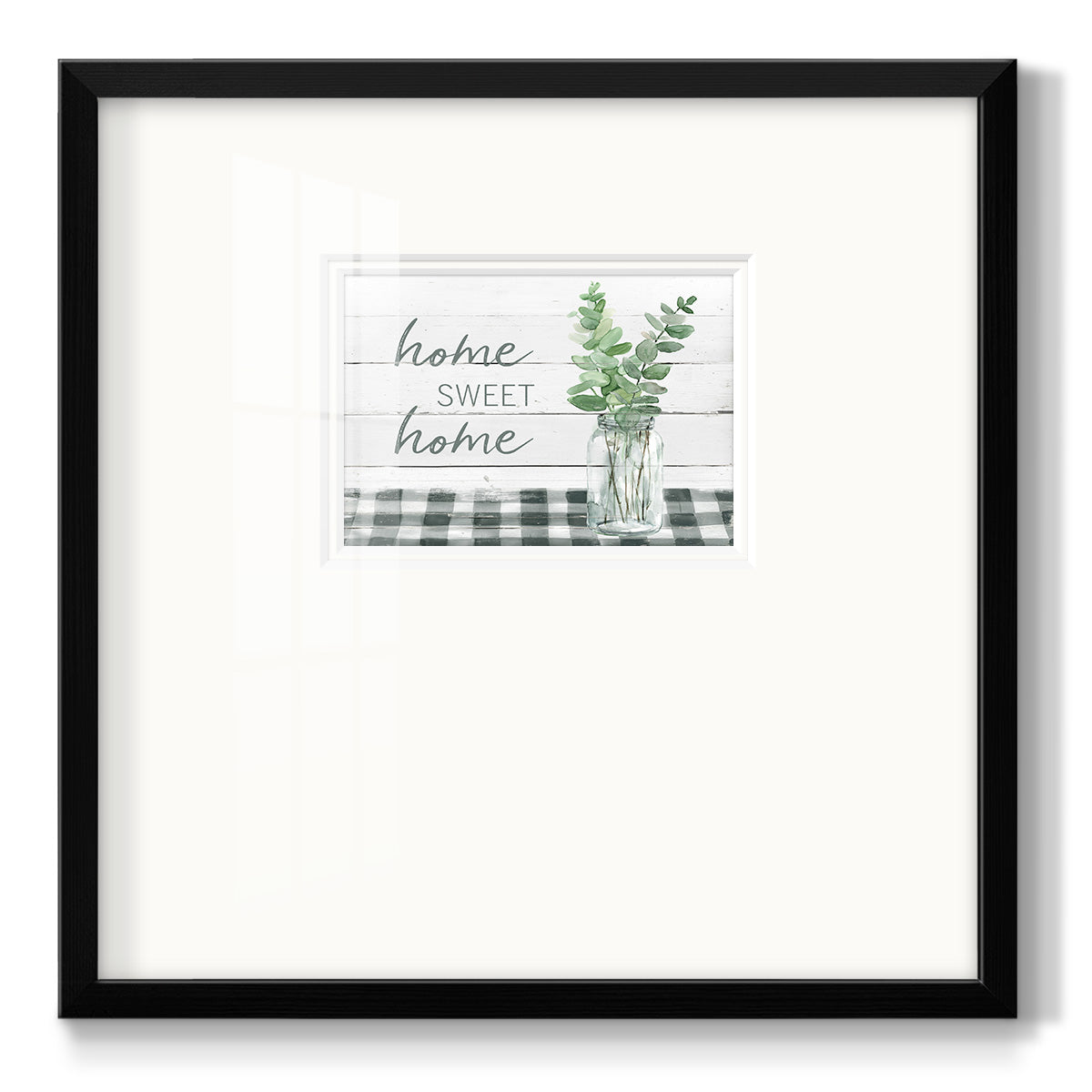Eucalyptus Home Sweet Home - Double Matboard Framed Print