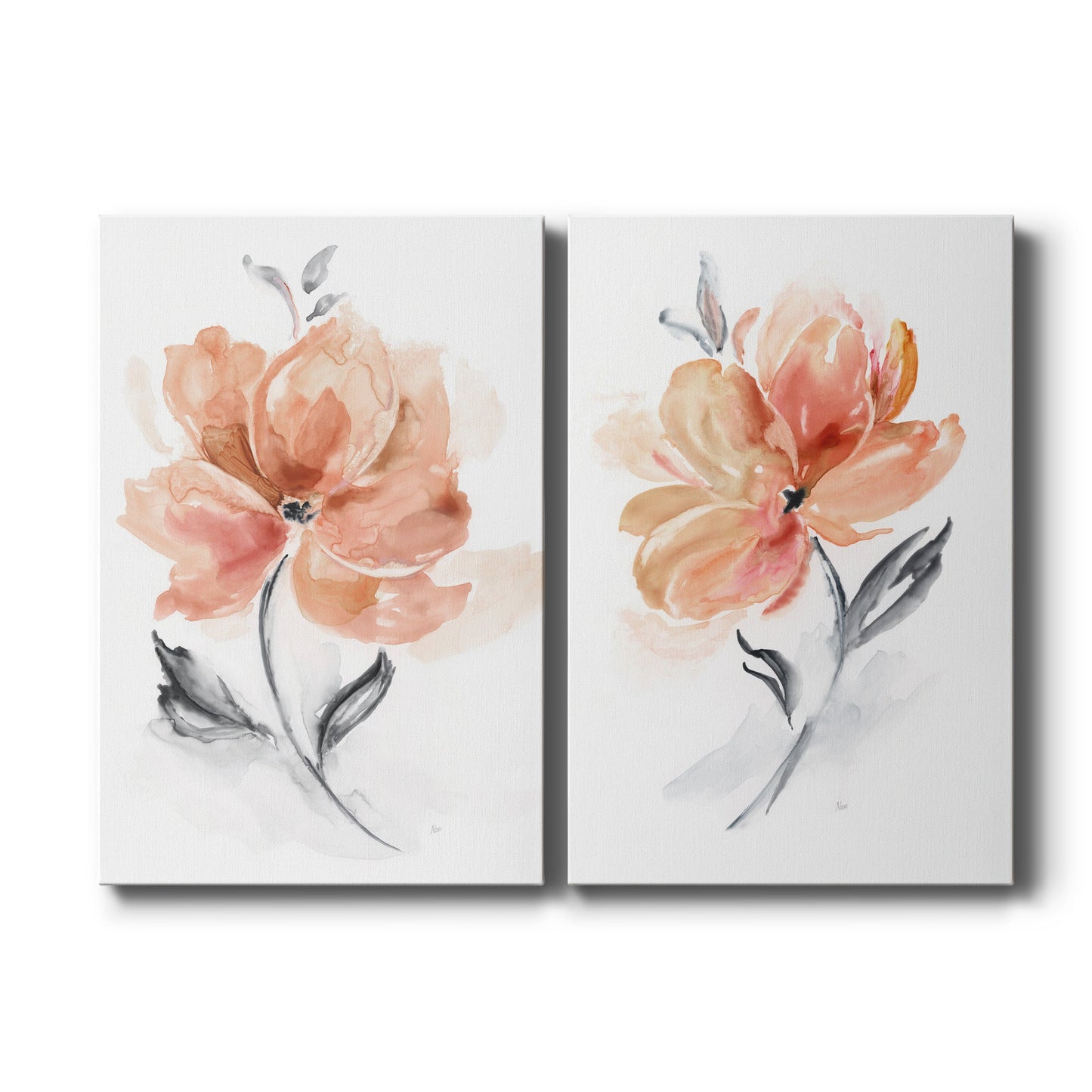 Soft Sensation I Premium Gallery Wrapped Canvas - Ready to Hang - Set of 2 - 8 x 12 Each