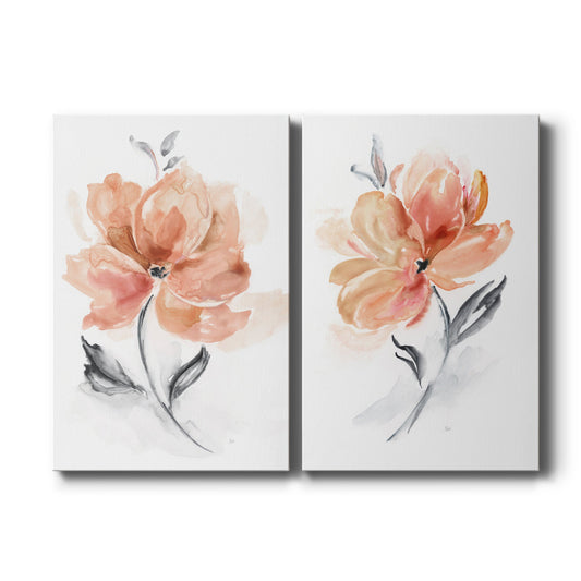 Soft Sensation I Premium Gallery Wrapped Canvas - Ready to Hang - Set of 2 - 8 x 12 Each