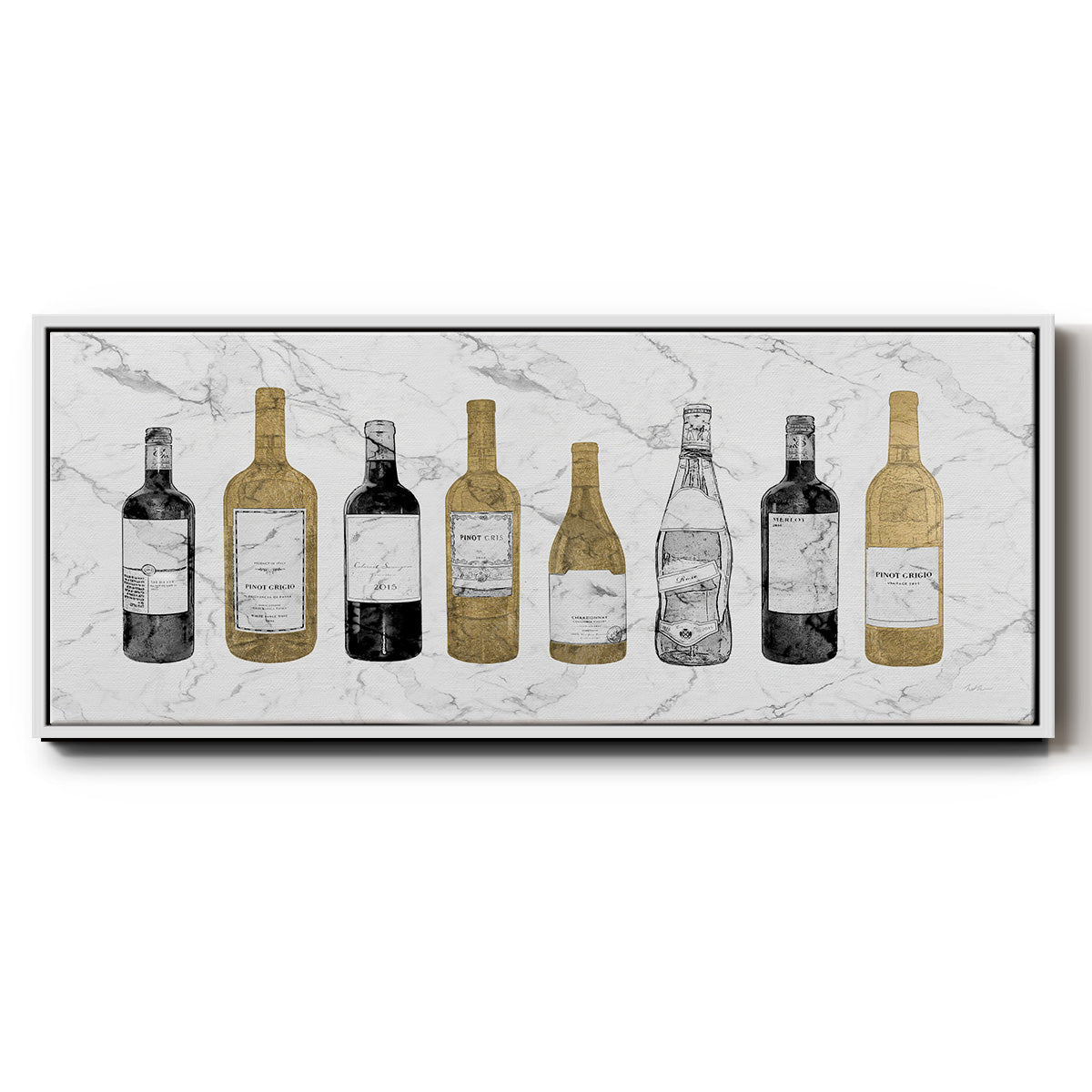 Glam Wine Bar - Floater Framed Canvas Print