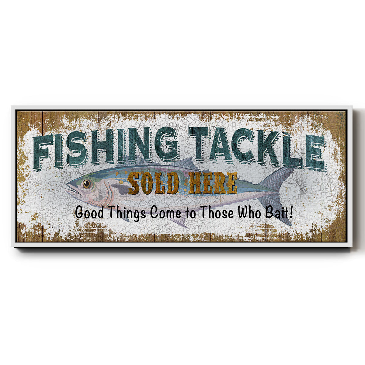 Fishing Tackle - Floater Framed Canvas Print