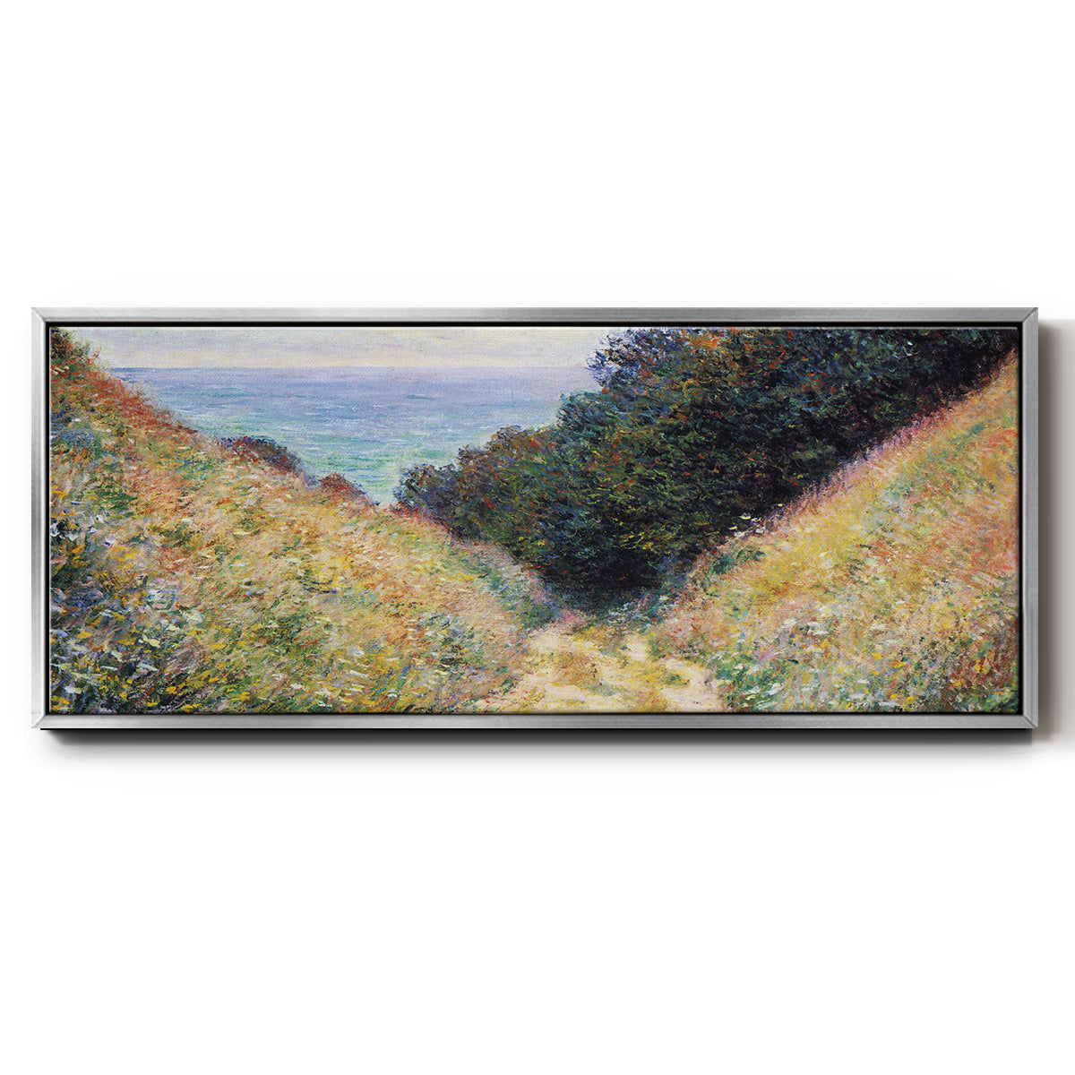 The Path at La Cavée, Pourville - Floater Framed Canvas Print