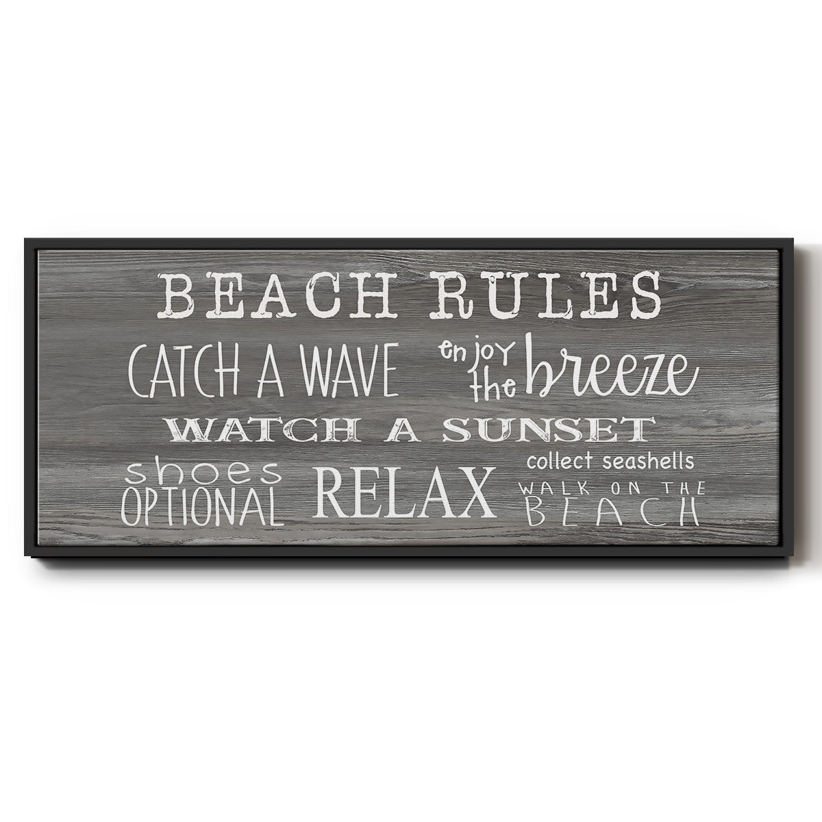 Beach Rules - Floater Framed Canvas Print
