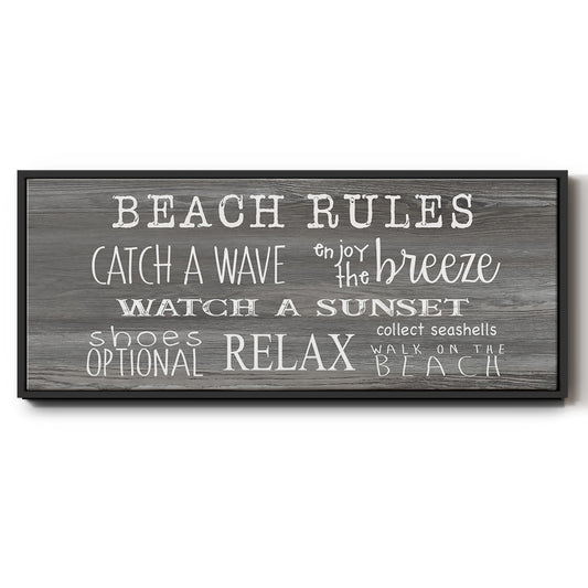 Beach Rules - Floater Framed Canvas Print