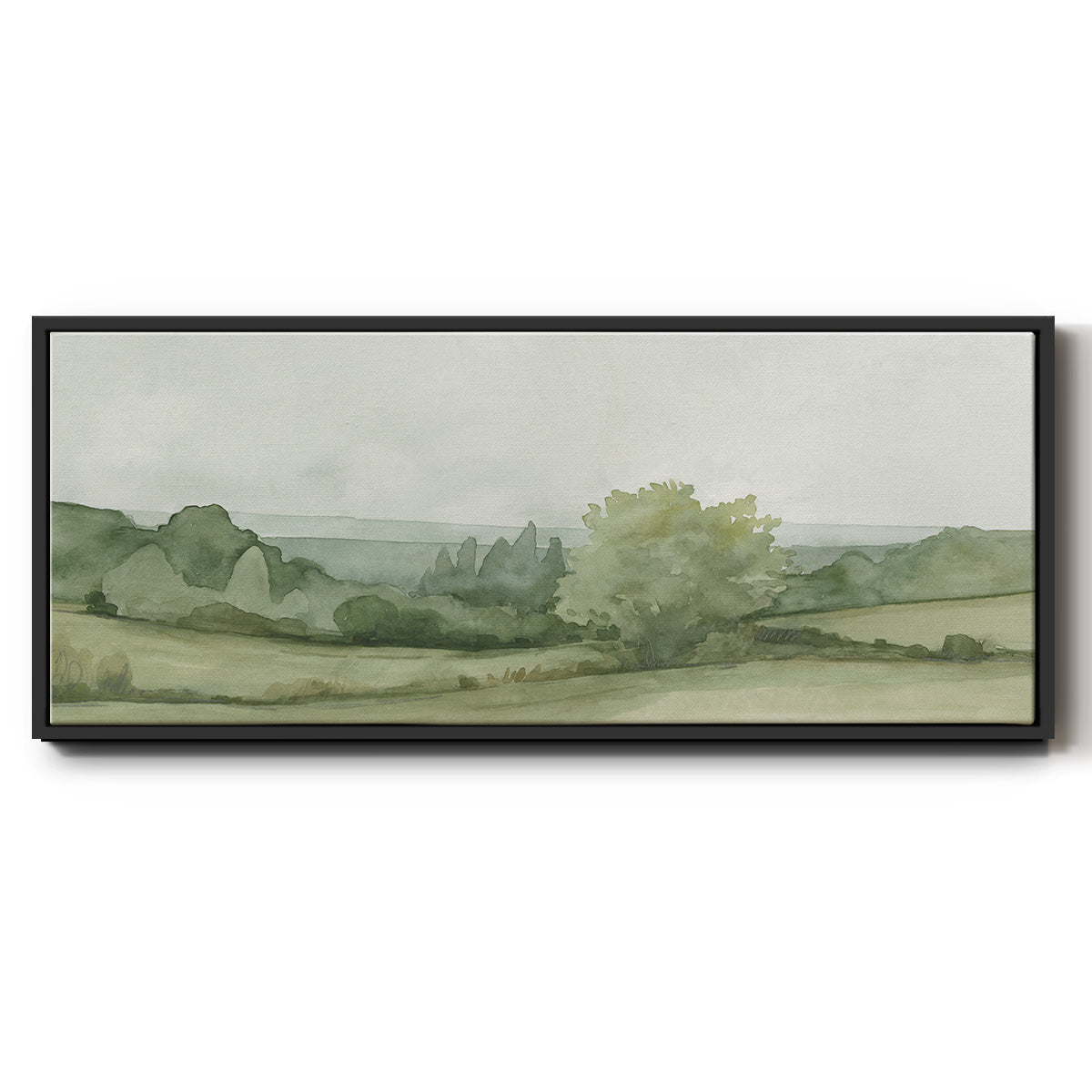 Vintage Landscape Sketch II - Floater Framed Canvas Print