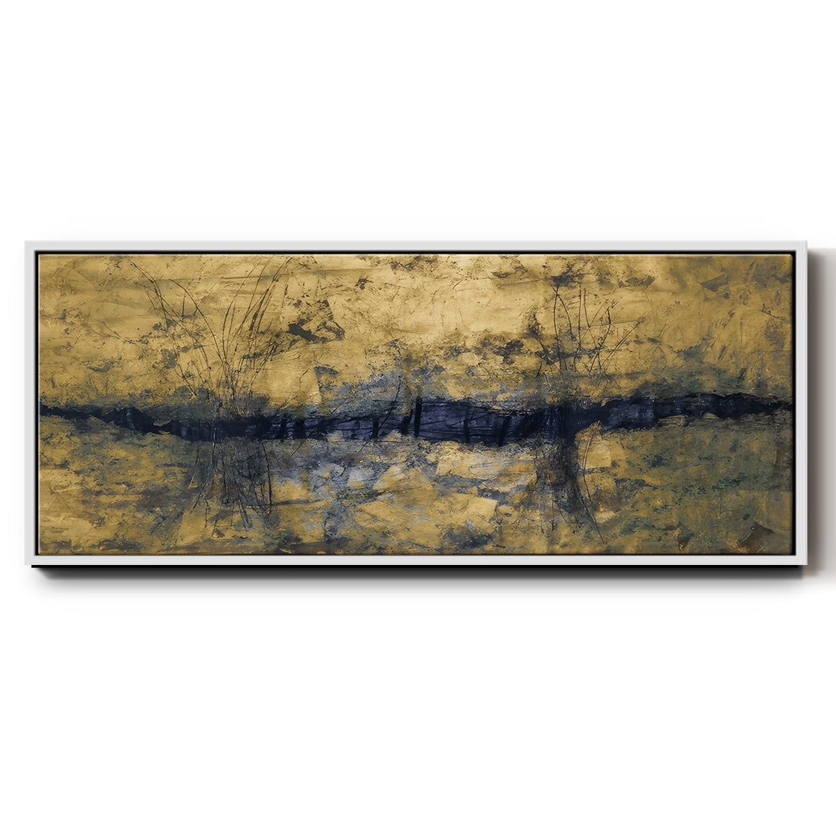 Etched Gold - Floater Framed Canvas Print