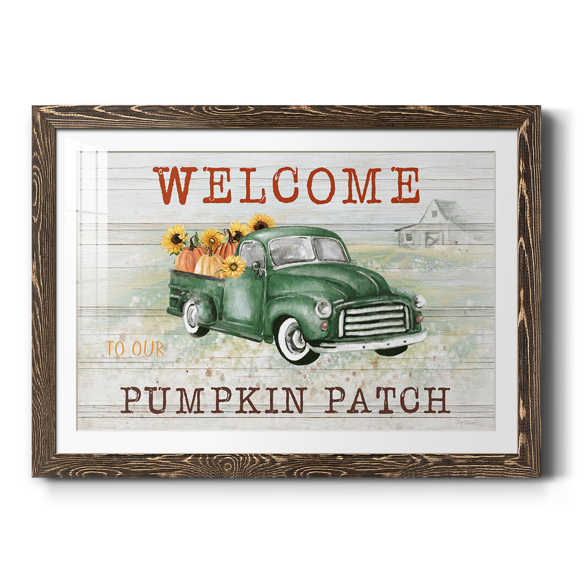 Pumpkin Patch - Barnwood Framed Art Print
