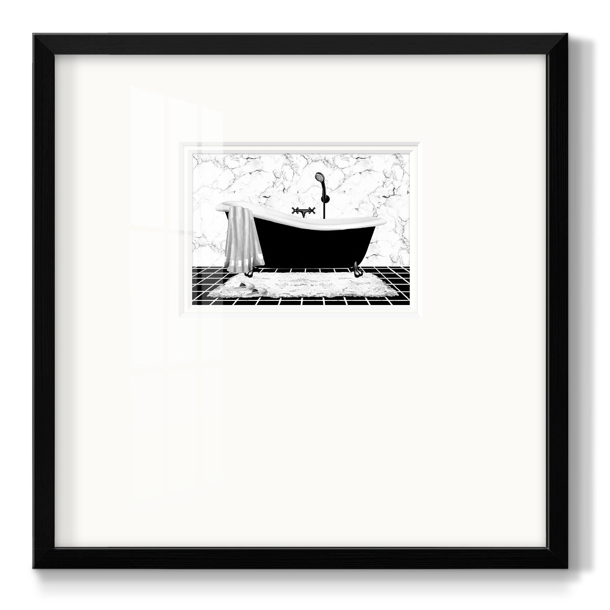 Modern Bath I - Double Matboard Framed Print