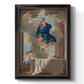 Classical religious depiction of the Assumption of the Virgin by Nicolas Poussin printed on canvas in an ornate black frame with gilded inner detail with a vertical orientation.
