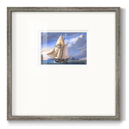 Sail Boat Clouds Premium Framed Print Double Matboard