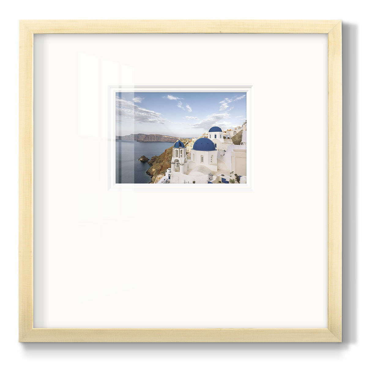 Santorini View Premium Framed Print Double Matboard