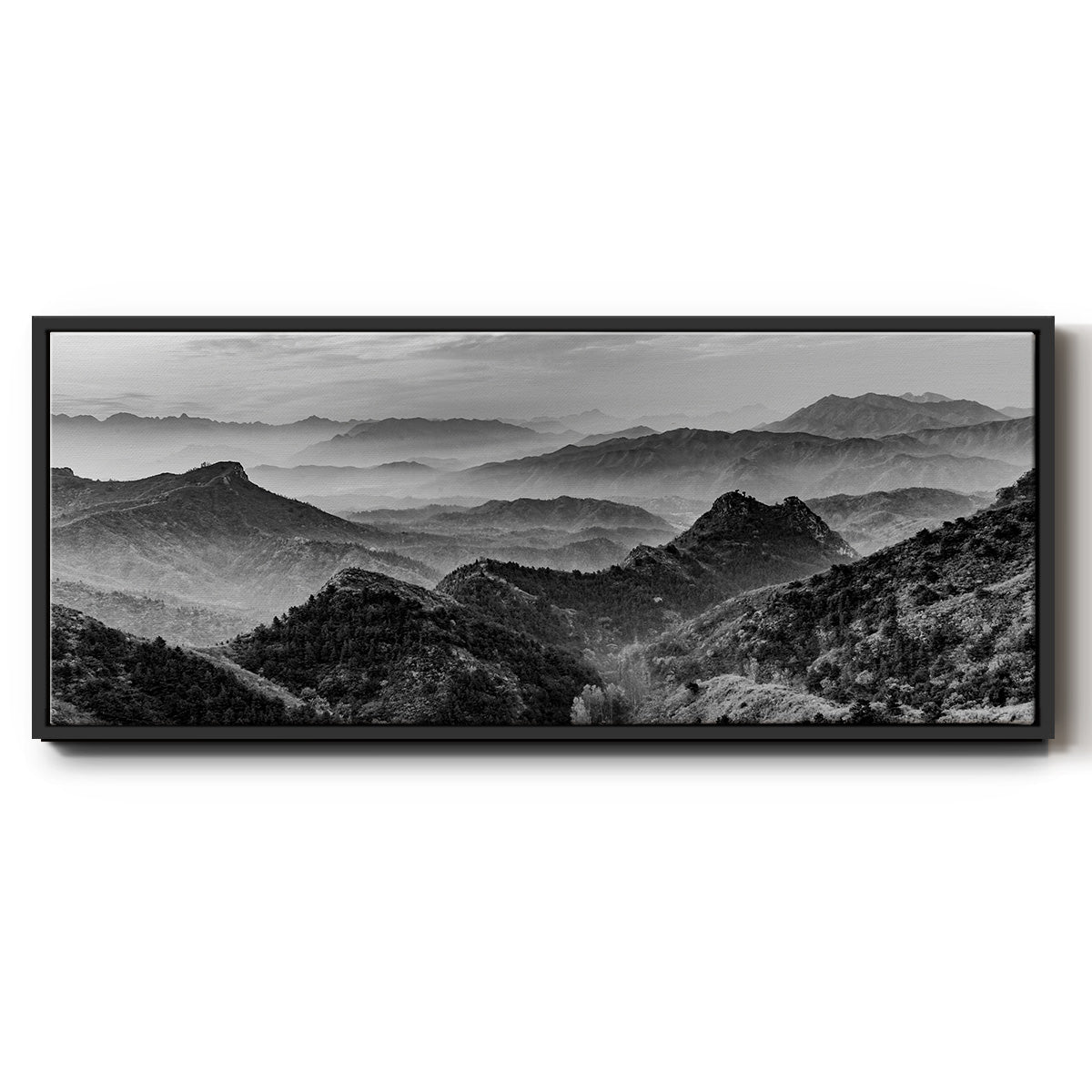 Mountains of the Great Wall - Floater Framed Canvas Print