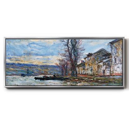 The Seine at Lavacourt, Winter, 1879 - Floater Framed Canvas Print