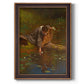 Realist genre painting of figures gathering lilies by Eastman Johnson printed on canvas in an ornate bronzed mahogany wood frame with a vertical orientation.