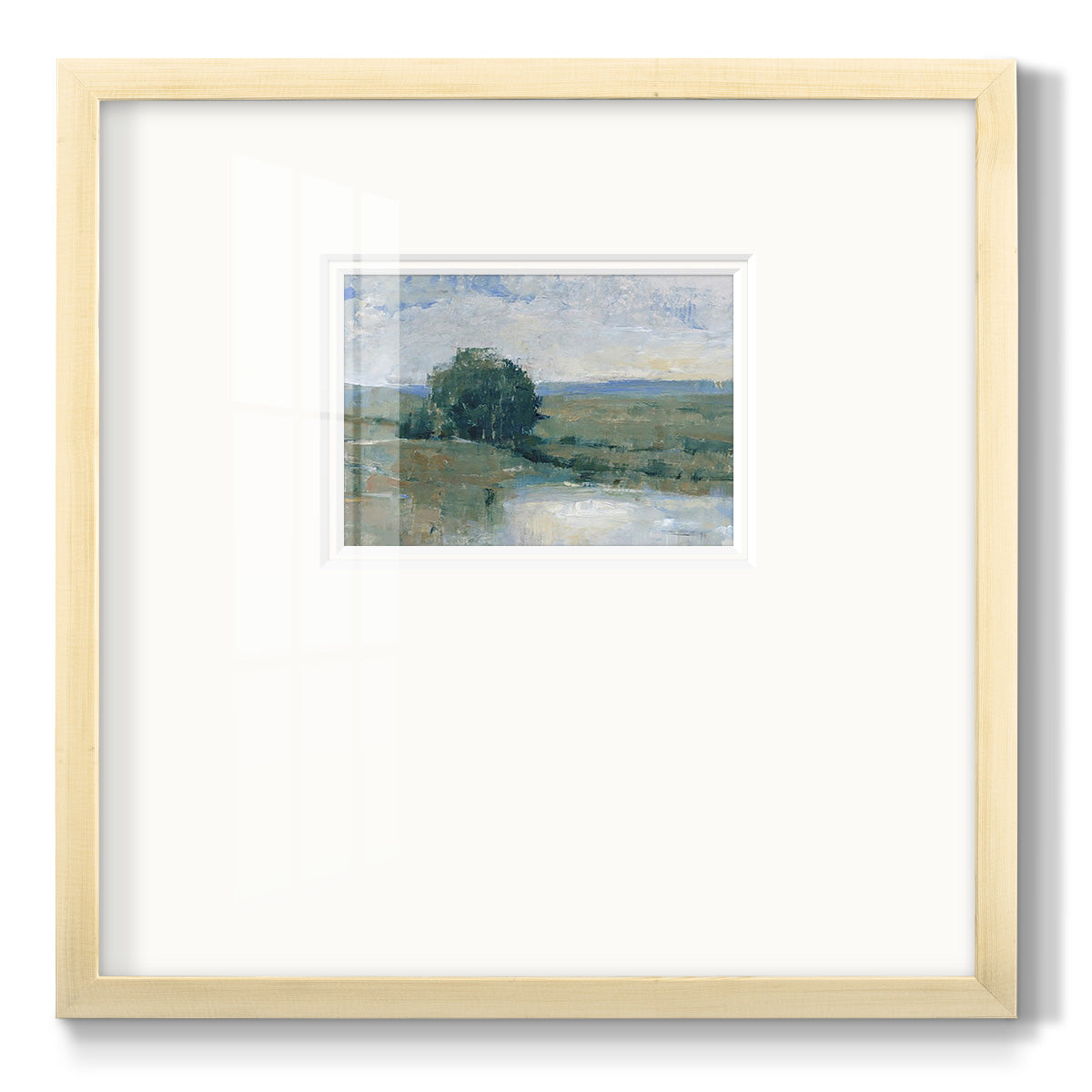Riverbank Impression I - Double Matboard Framed Print
