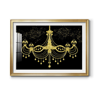 Golden Chandelier Premium Framed Print - Ready to Hang