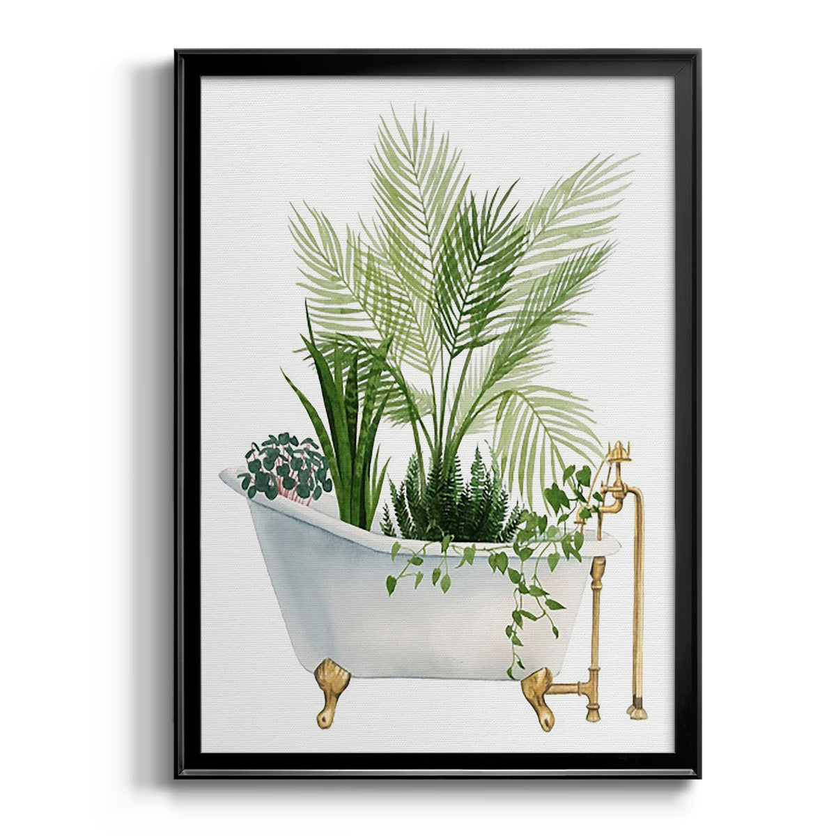 Plant Bath I - Modern Framed Canvas Print