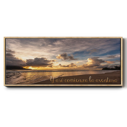 Comienza la Aventura - Floater Framed Canvas Print