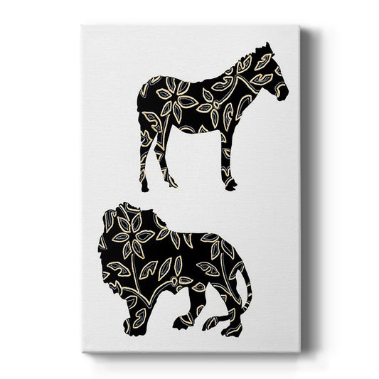 Ornamental Safari Animals I Premium Gallery Wrapped Canvas - Ready to Hang