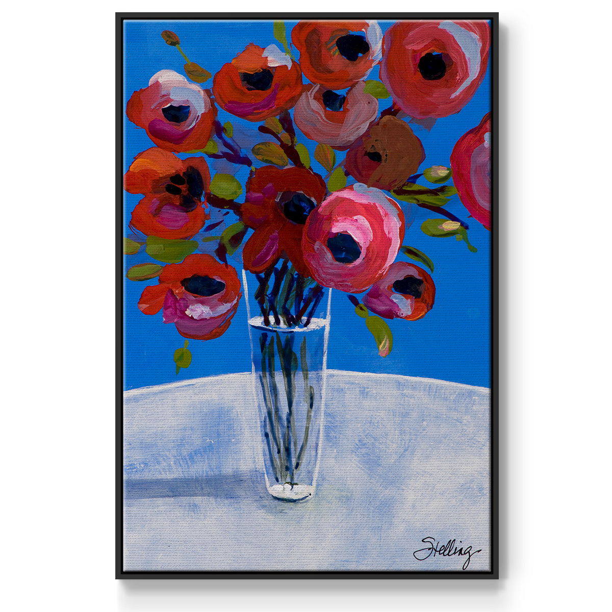 Poppies - Framed Premium Gallery Wrapped Canvas L Frame - Ready to Hang