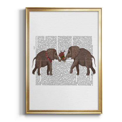 Elephant Bouquet, Landscape - Modern Framed Canvas Print