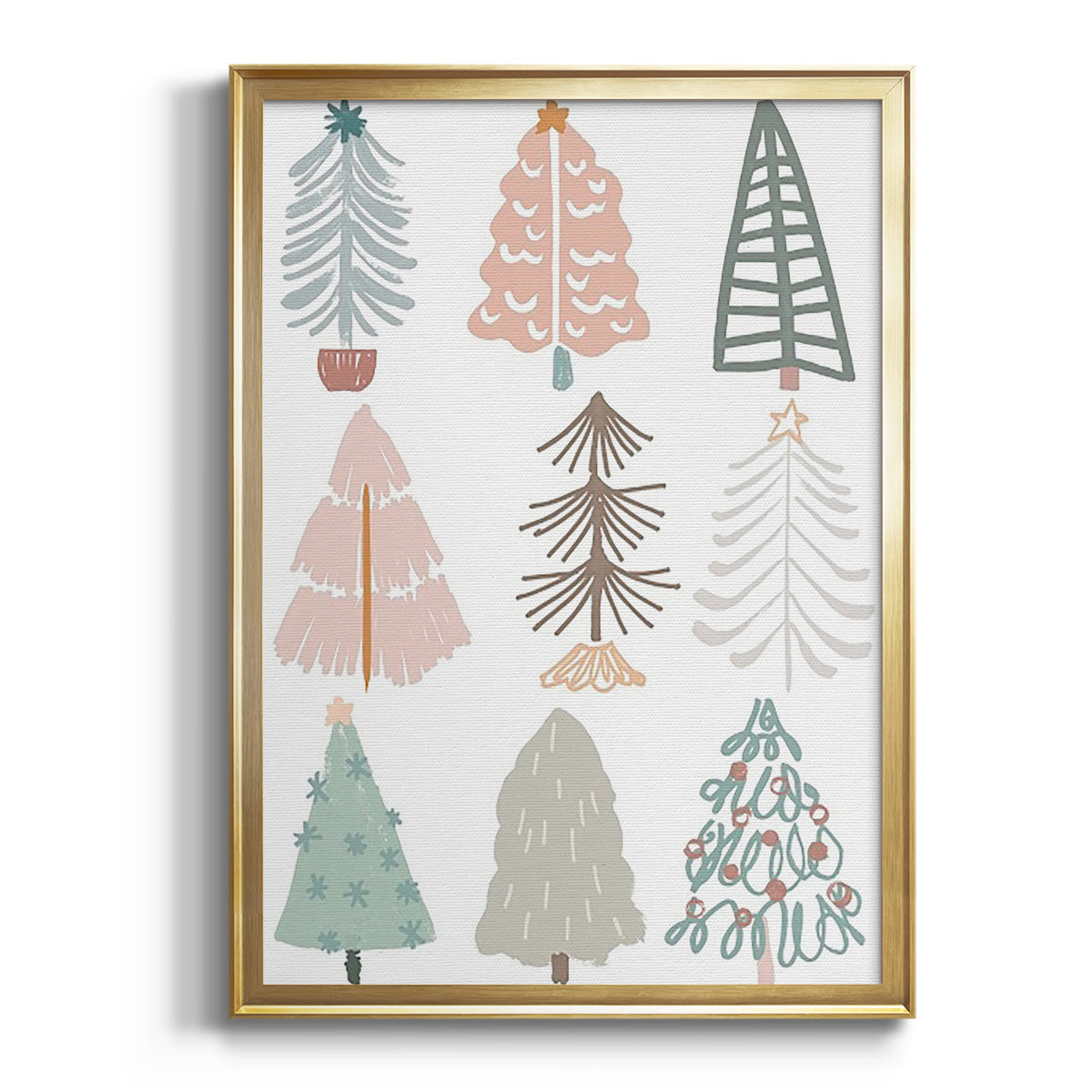 Christmas Tree Sketchbook II - Modern Framed Canvas Print