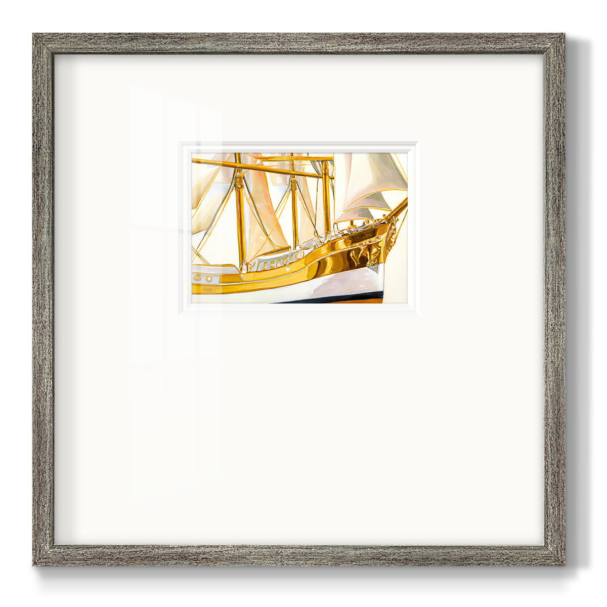 Gold Ship II Premium Framed Print Double Matboard