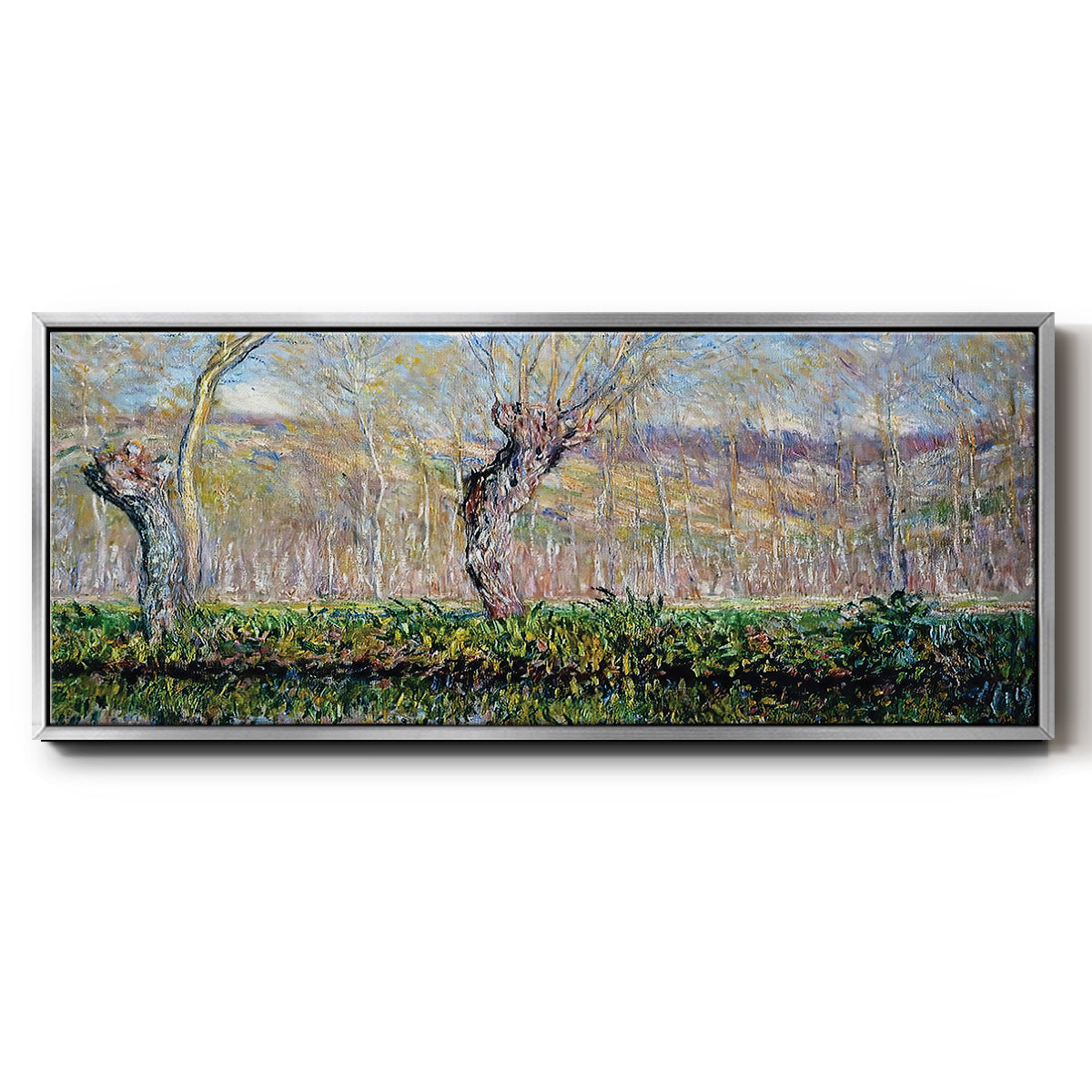 The Banks of the River Epte in Springtime, 1885 - Floater Framed Canvas Print