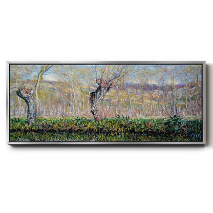 The Banks of the River Epte in Springtime, 1885 - Floater Framed Canvas Print